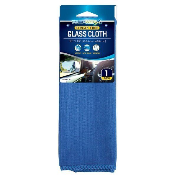 Microfiber Glass Cloth Blue 16x16, Prepwerx, Mfr#: 132-00730